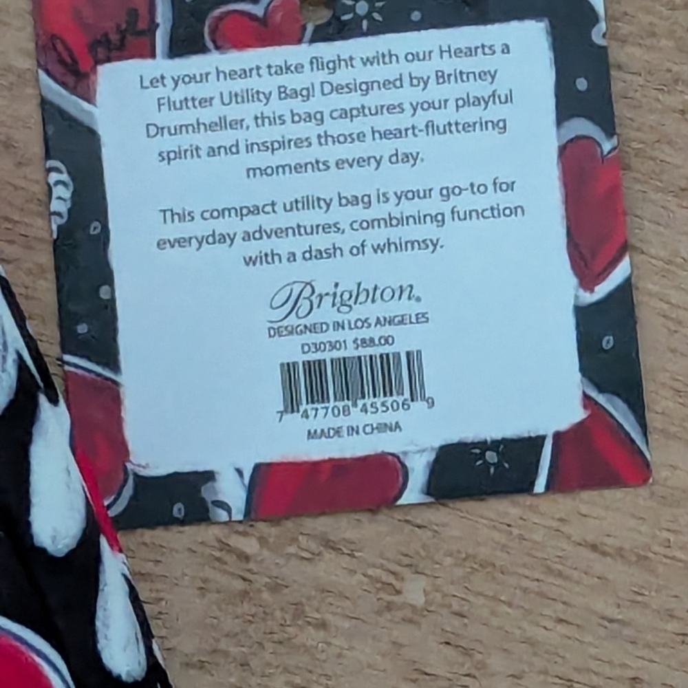 Brighton NWT Hearts A Flutter Utility Bag ❤️ - Picture 4 of 11